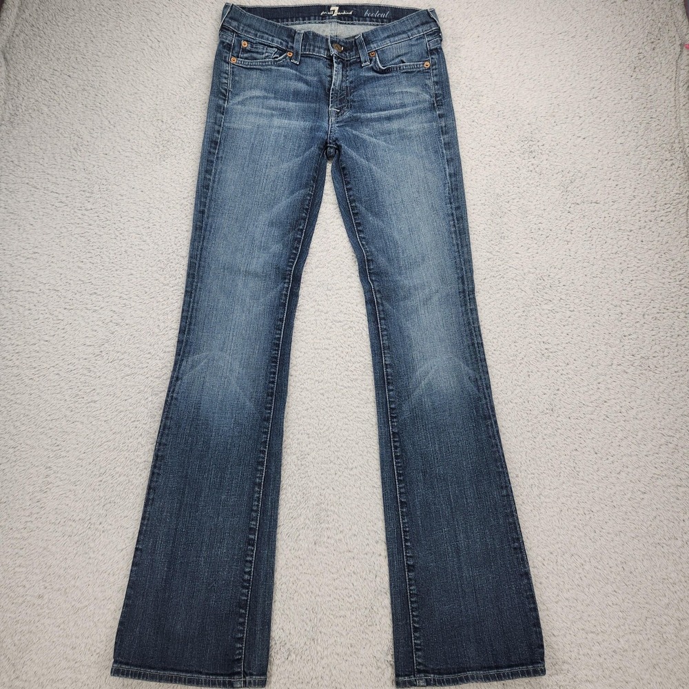 7 For All Mankind Bootcut Jeans Womens 27 Blue Med Wash Mid Rise Stretch 27x31